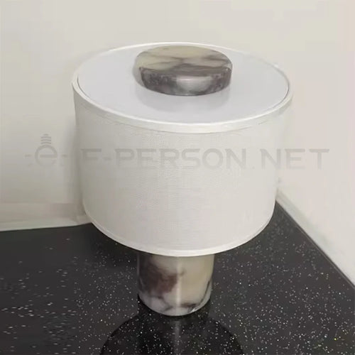 Luxury Marble Table Lamp with Fabric Shade | Modern Decorative Bedside Light for Living Room & Bedroom